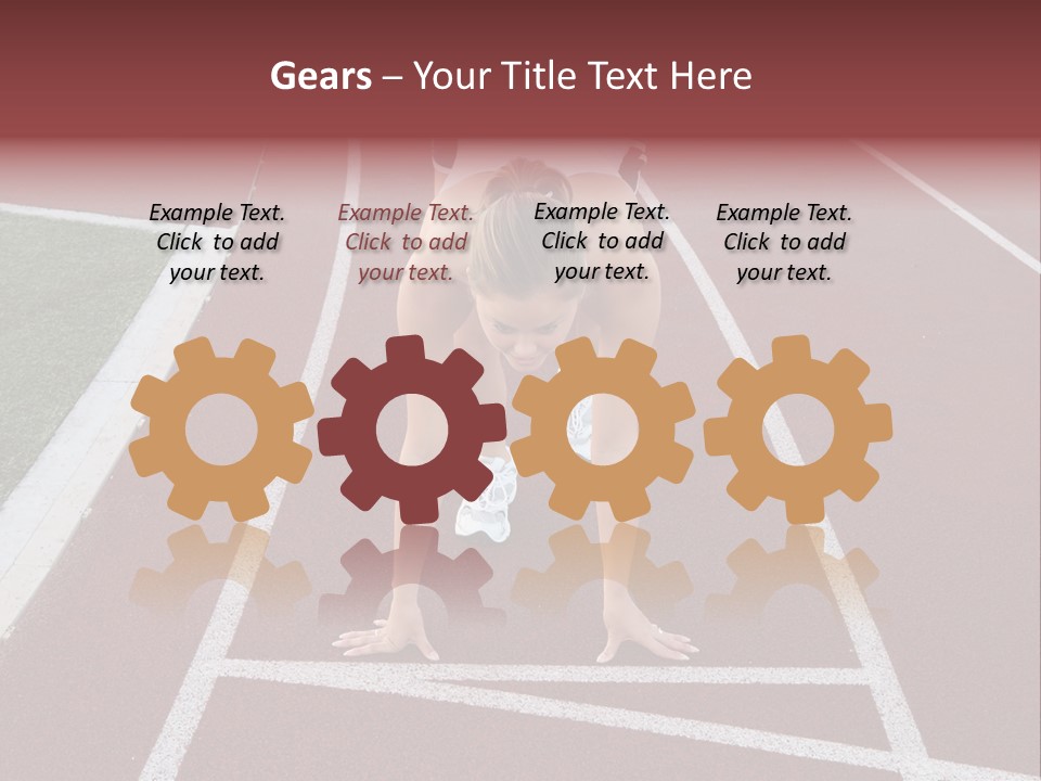 A Pretty Woman At The Starting Line Ready To Race PowerPoint Template