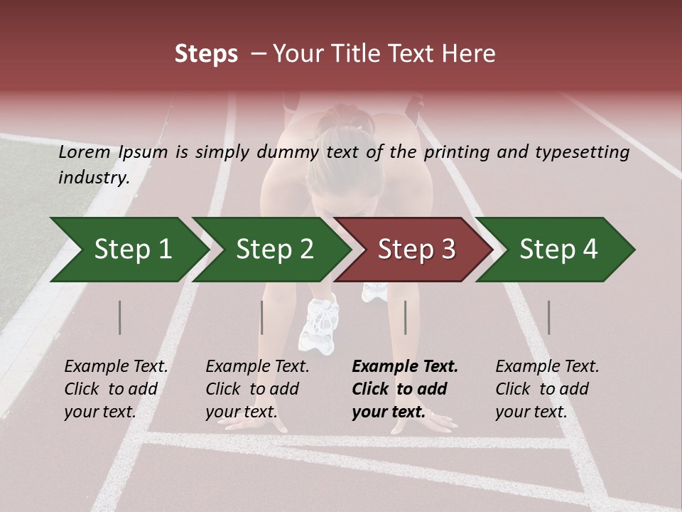 A Pretty Woman At The Starting Line Ready To Race PowerPoint Template