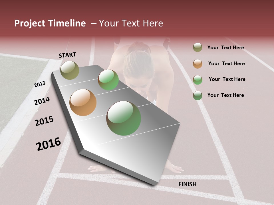 A Pretty Woman At The Starting Line Ready To Race PowerPoint Template