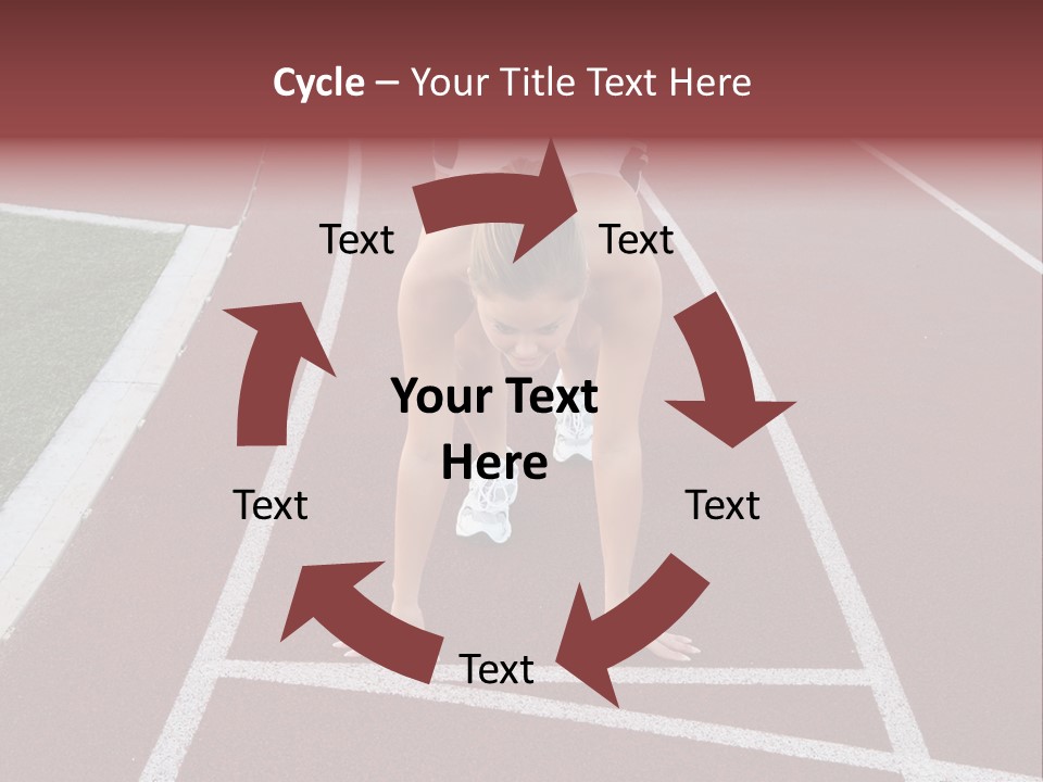 A Pretty Woman At The Starting Line Ready To Race PowerPoint Template