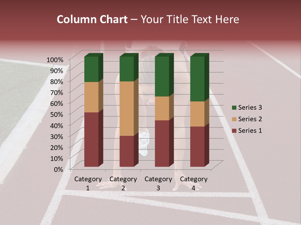 A Pretty Woman At The Starting Line Ready To Race PowerPoint Template