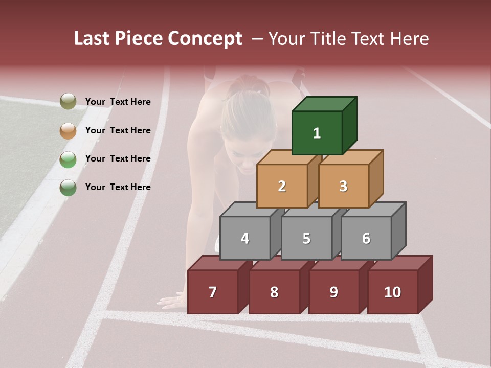 A Pretty Woman At The Starting Line Ready To Race PowerPoint Template