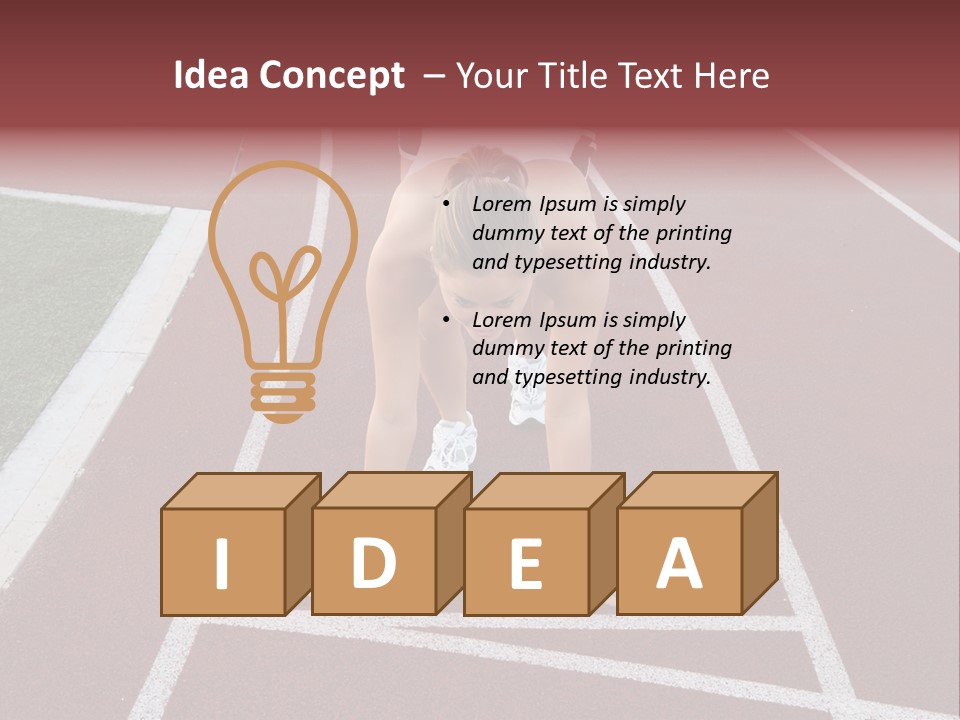 A Pretty Woman At The Starting Line Ready To Race PowerPoint Template