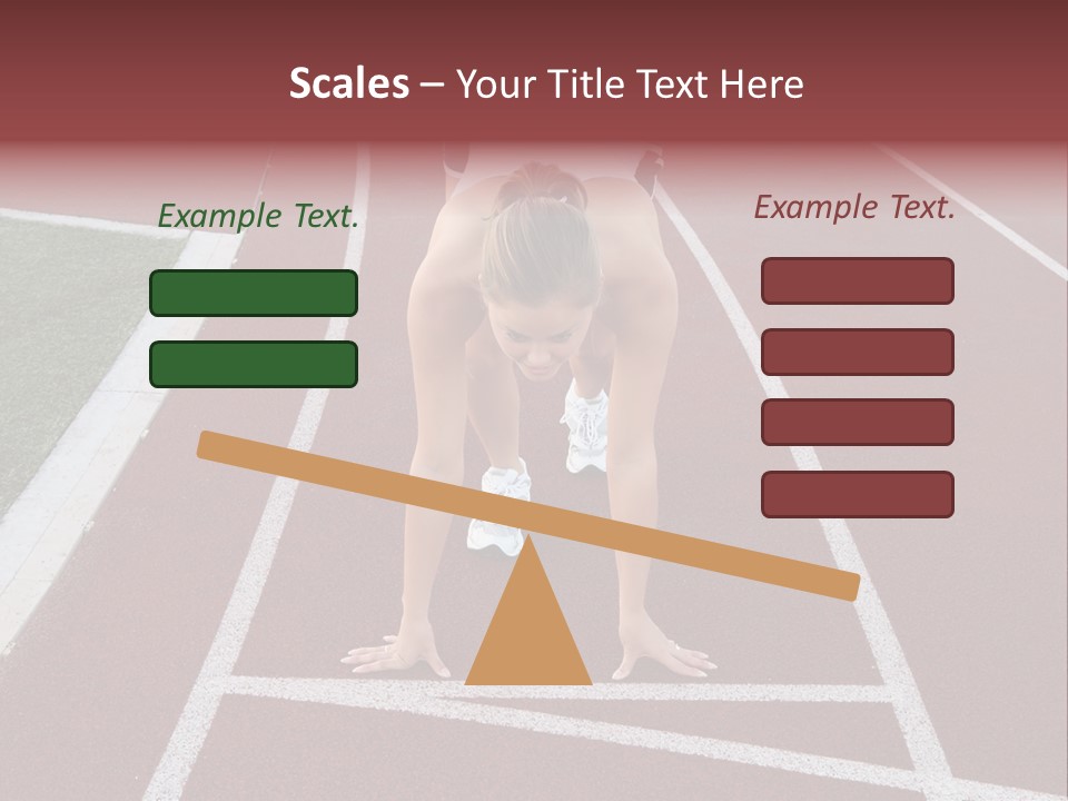 A Pretty Woman At The Starting Line Ready To Race PowerPoint Template