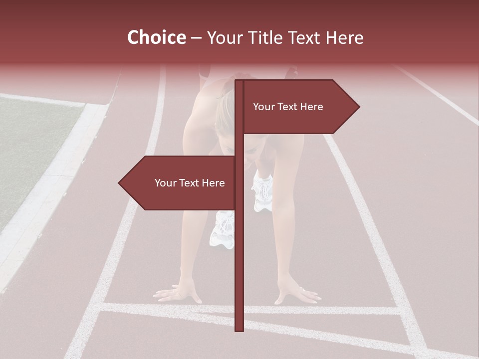 A Pretty Woman At The Starting Line Ready To Race PowerPoint Template