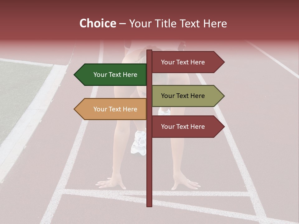 A Pretty Woman At The Starting Line Ready To Race PowerPoint Template