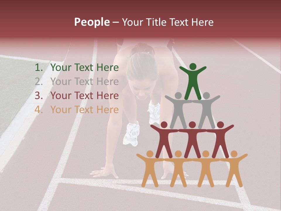 A Pretty Woman At The Starting Line Ready To Race PowerPoint Template