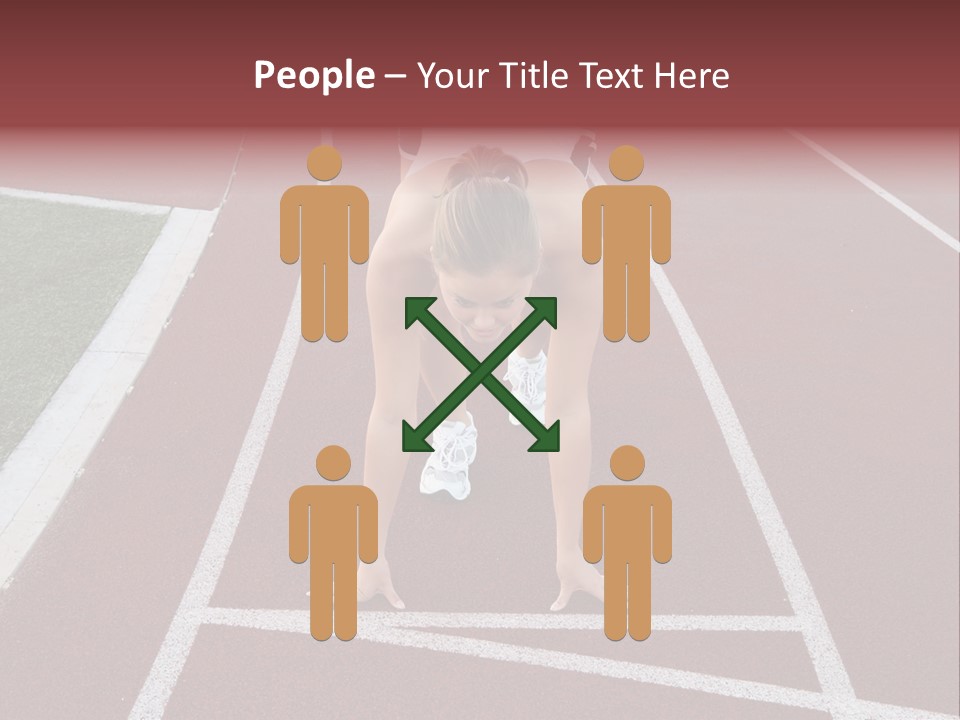 A Pretty Woman At The Starting Line Ready To Race PowerPoint Template