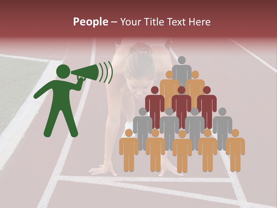 A Pretty Woman At The Starting Line Ready To Race PowerPoint Template