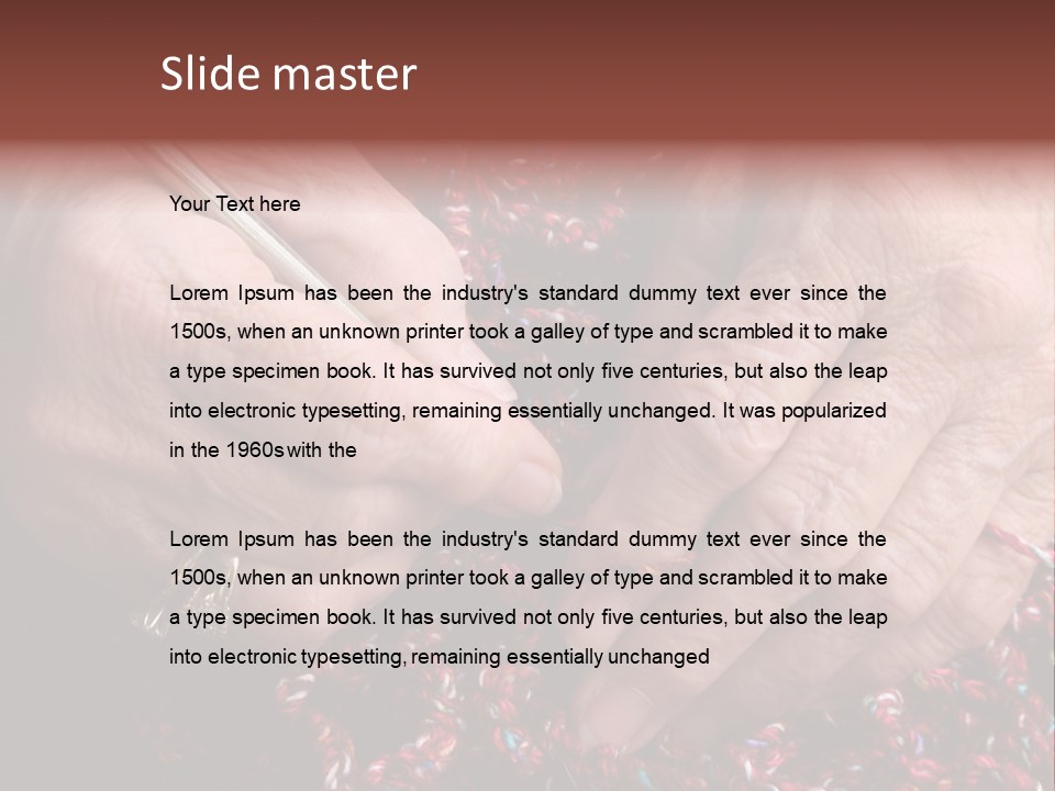 Senior Or Grandmother's Hands Crocheting PowerPoint Template