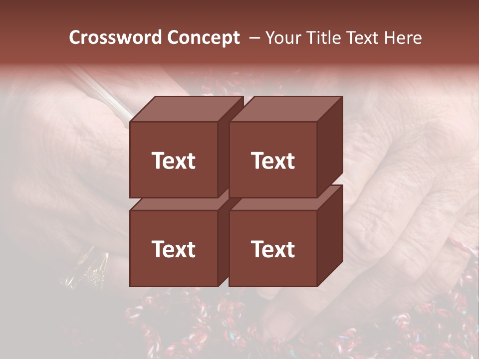 Senior Or Grandmother's Hands Crocheting PowerPoint Template