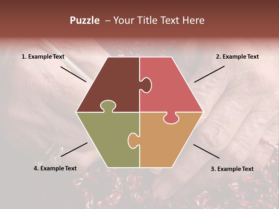 Senior Or Grandmother's Hands Crocheting PowerPoint Template