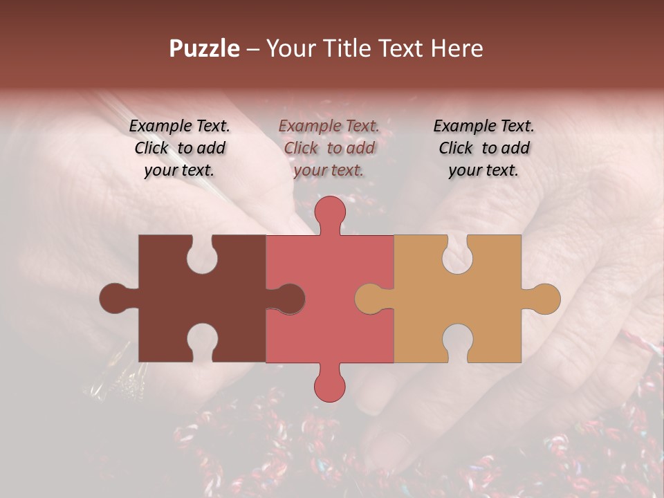 Senior Or Grandmother's Hands Crocheting PowerPoint Template