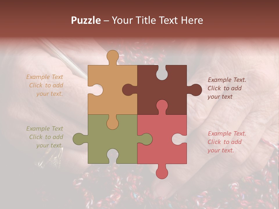Senior Or Grandmother's Hands Crocheting PowerPoint Template