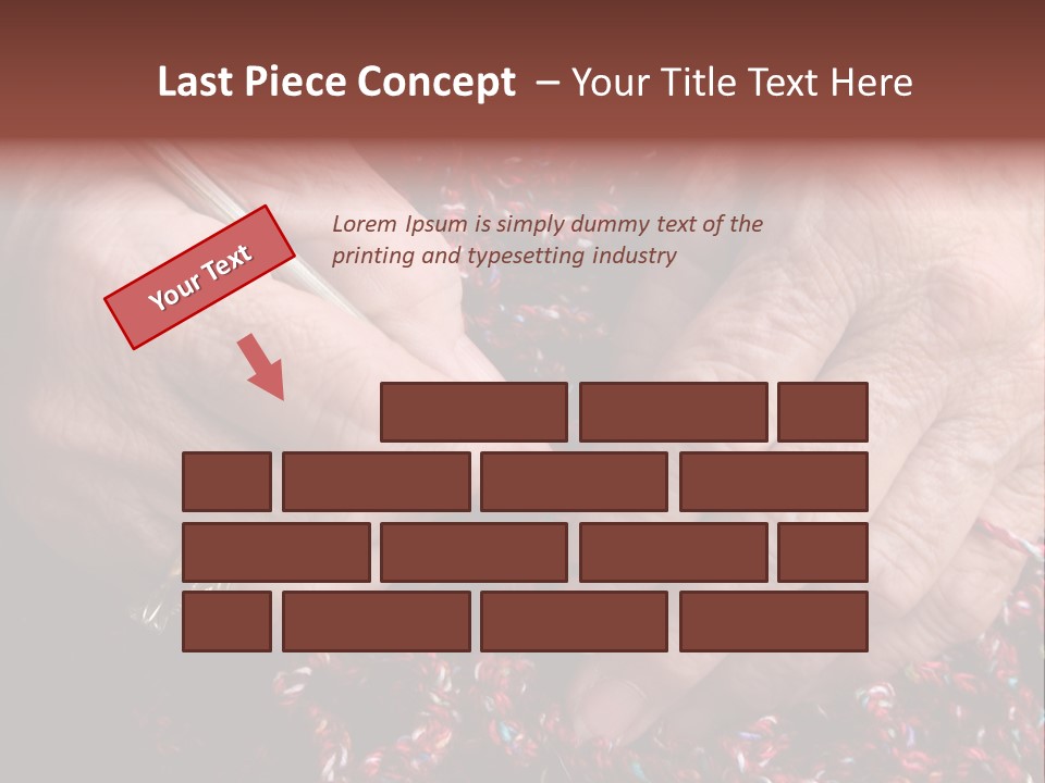 Senior Or Grandmother's Hands Crocheting PowerPoint Template