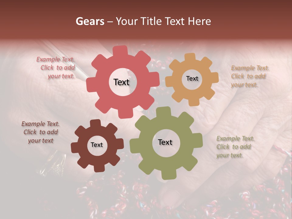 Senior Or Grandmother's Hands Crocheting PowerPoint Template