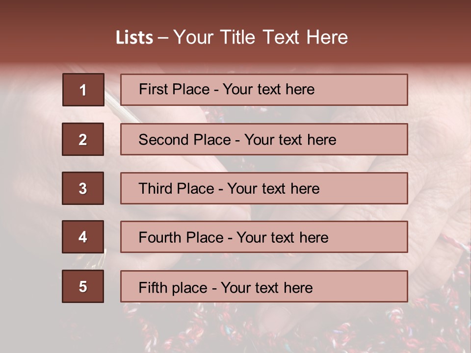 Senior Or Grandmother's Hands Crocheting PowerPoint Template