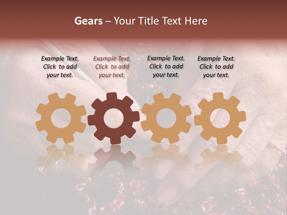 Senior Or Grandmother's Hands Crocheting PowerPoint Template