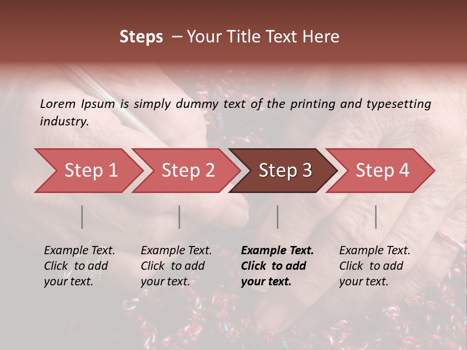 Senior Or Grandmother's Hands Crocheting PowerPoint Template