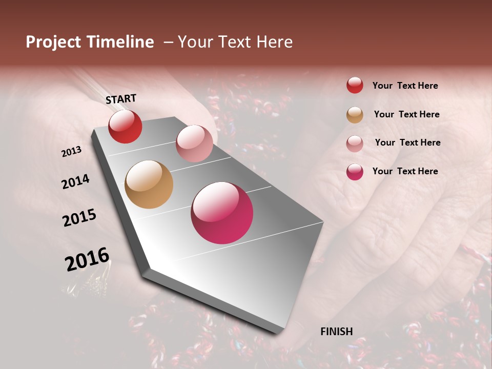 Senior Or Grandmother's Hands Crocheting PowerPoint Template