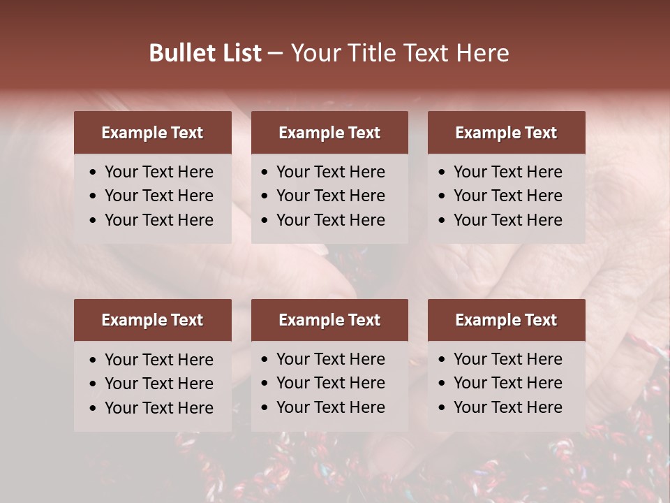 Senior Or Grandmother's Hands Crocheting PowerPoint Template