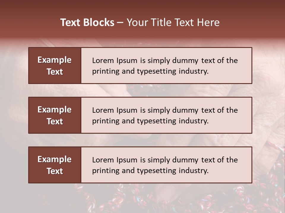Senior Or Grandmother's Hands Crocheting PowerPoint Template