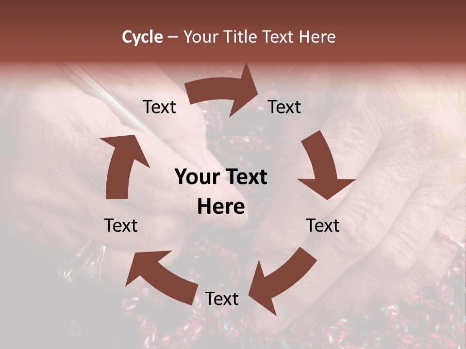 Senior Or Grandmother's Hands Crocheting PowerPoint Template
