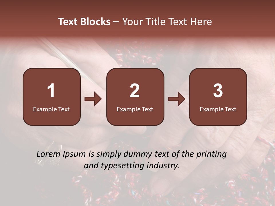 Senior Or Grandmother's Hands Crocheting PowerPoint Template