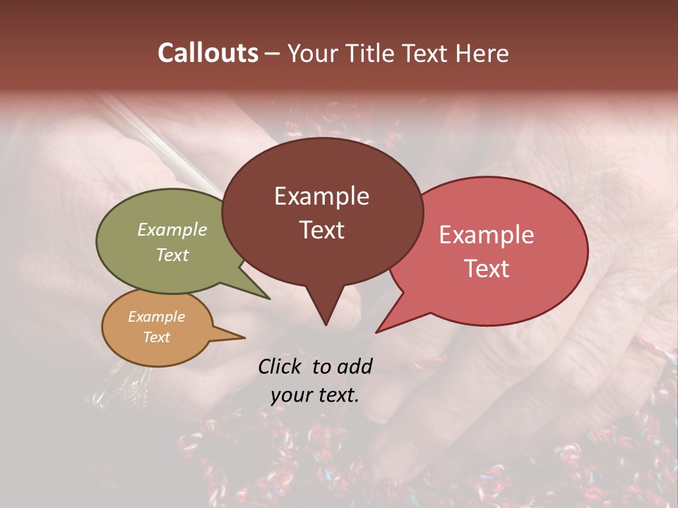 Senior Or Grandmother's Hands Crocheting PowerPoint Template