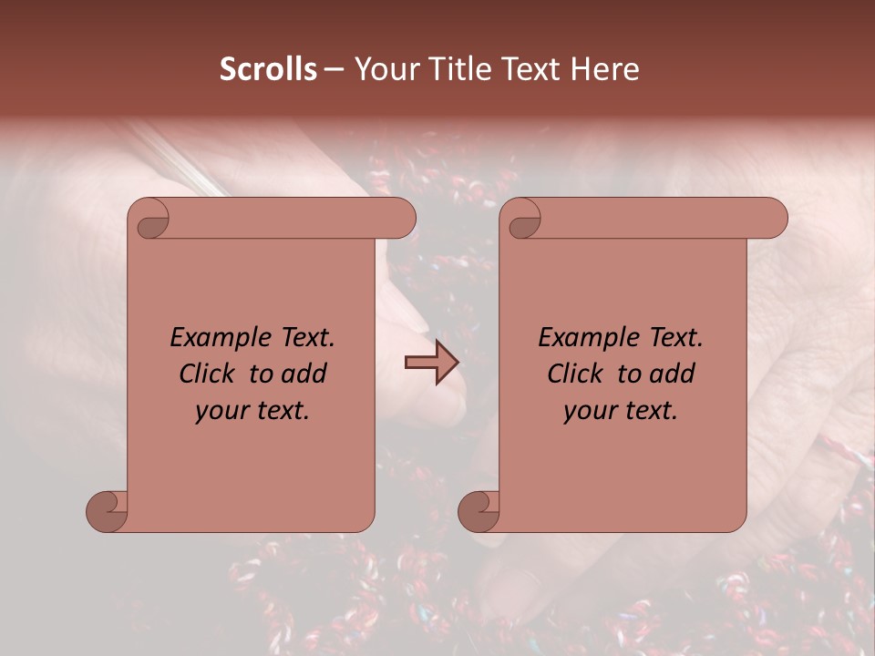 Senior Or Grandmother's Hands Crocheting PowerPoint Template