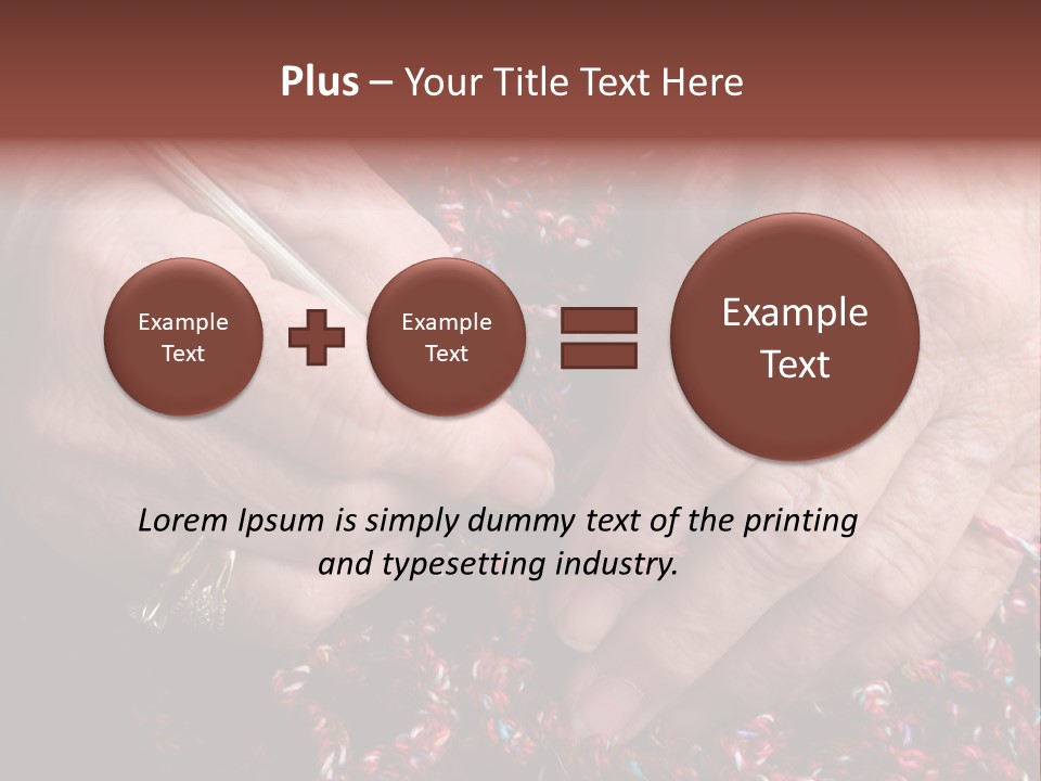 Senior Or Grandmother's Hands Crocheting PowerPoint Template