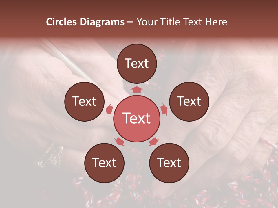 Senior Or Grandmother's Hands Crocheting PowerPoint Template