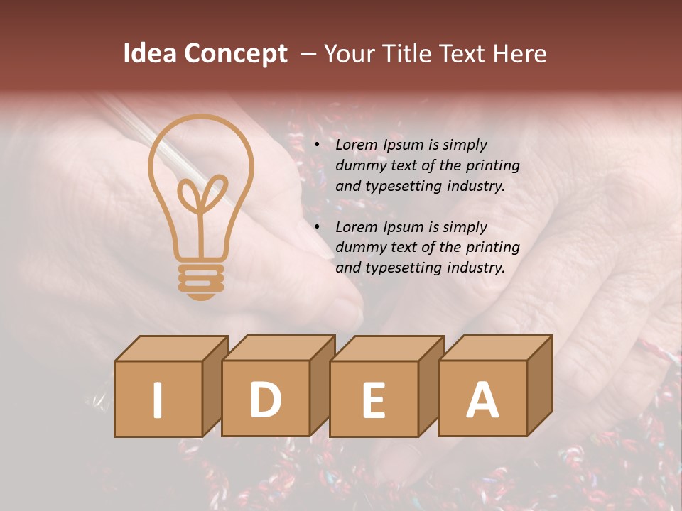 Senior Or Grandmother's Hands Crocheting PowerPoint Template