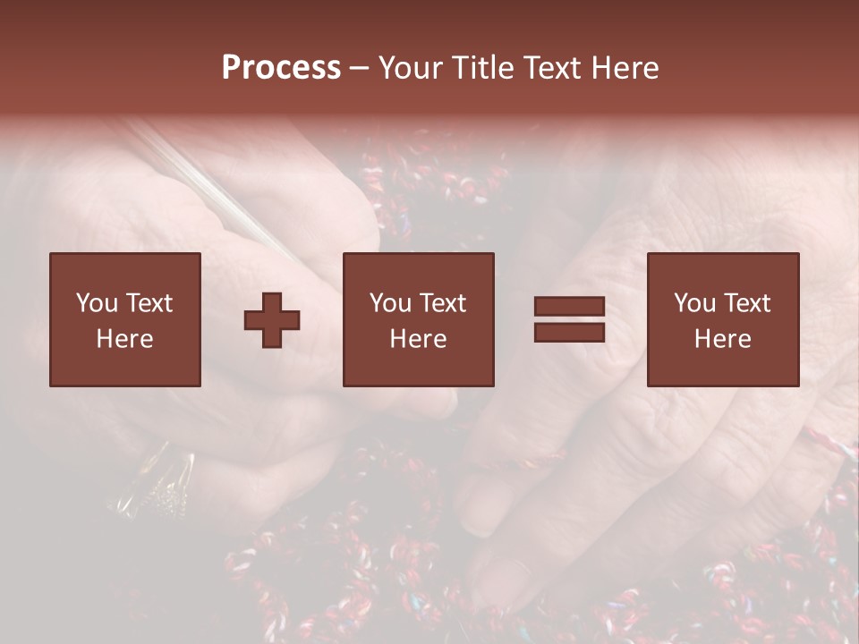 Senior Or Grandmother's Hands Crocheting PowerPoint Template