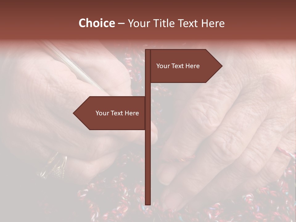 Senior Or Grandmother's Hands Crocheting PowerPoint Template