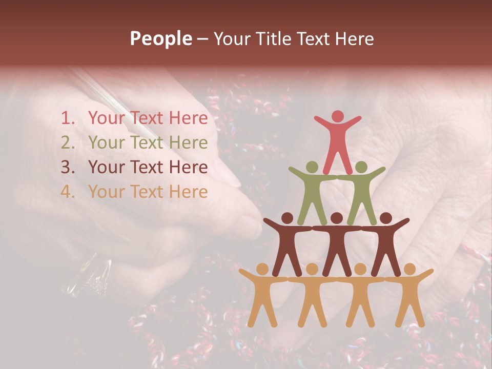 Senior Or Grandmother's Hands Crocheting PowerPoint Template