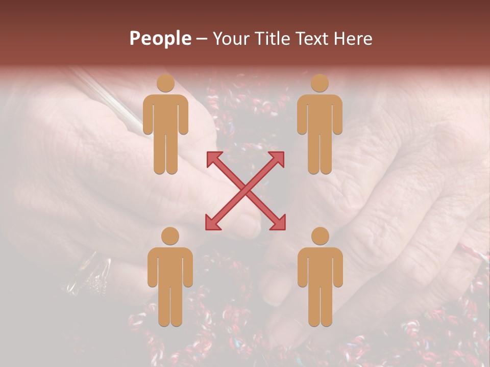Senior Or Grandmother's Hands Crocheting PowerPoint Template