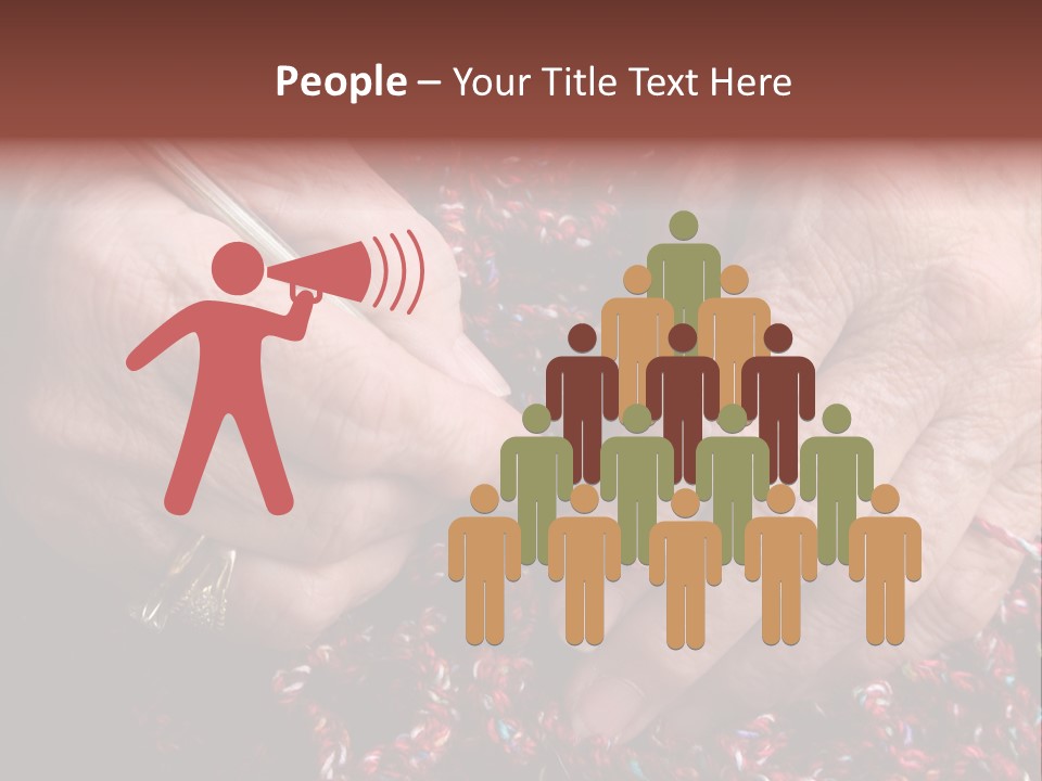 Senior Or Grandmother's Hands Crocheting PowerPoint Template