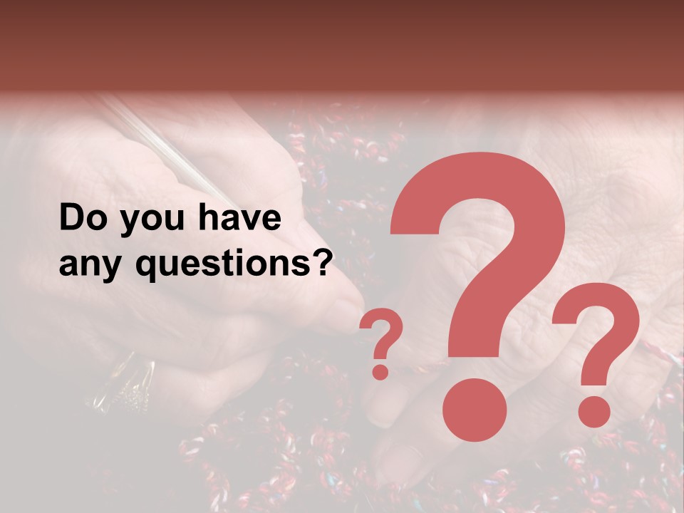 Senior Or Grandmother's Hands Crocheting PowerPoint Template