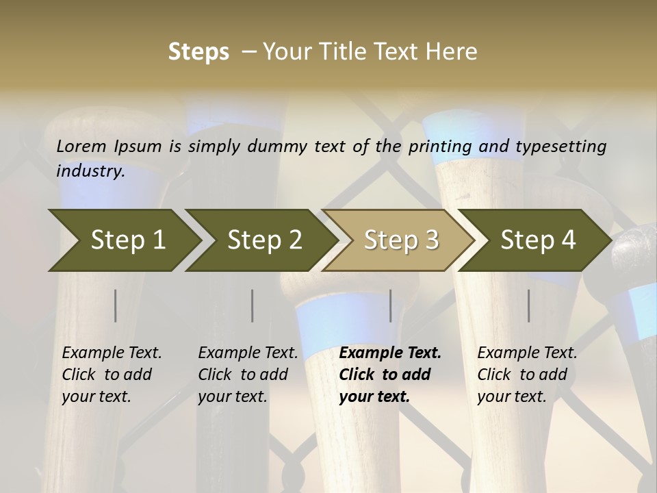 Baseball Bats Leaning Against A Batting Cage Fence. PowerPoint Template