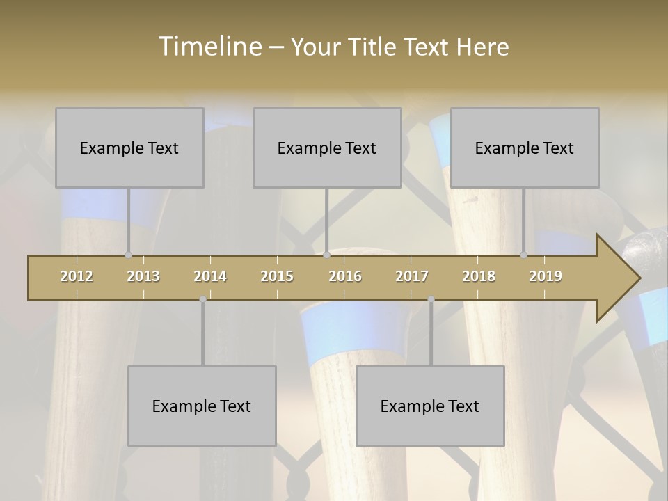 Baseball Bats Leaning Against A Batting Cage Fence. PowerPoint Template