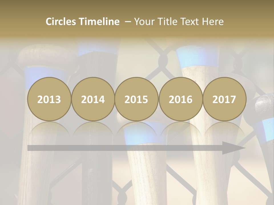 Baseball Bats Leaning Against A Batting Cage Fence. PowerPoint Template