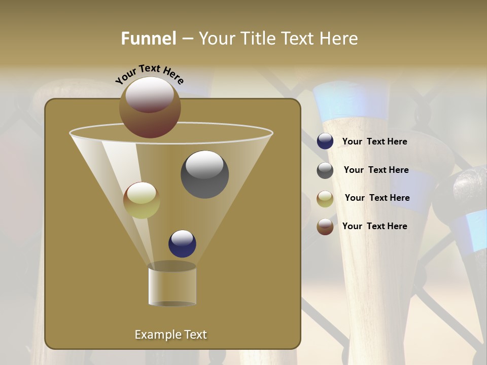 Baseball Bats Leaning Against A Batting Cage Fence. PowerPoint Template