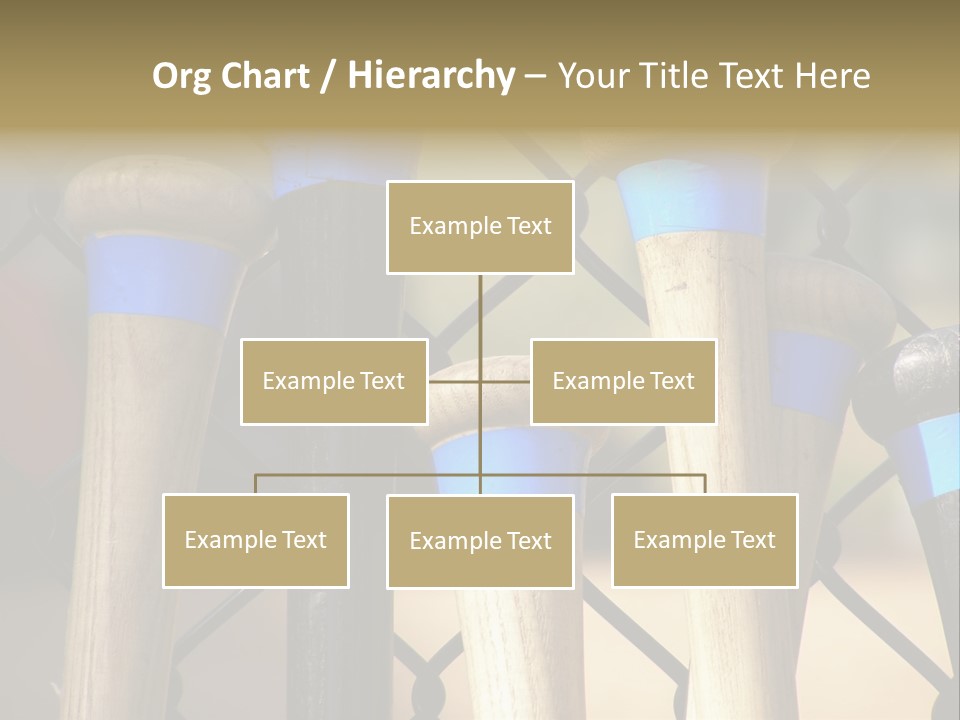 Baseball Bats Leaning Against A Batting Cage Fence. PowerPoint Template