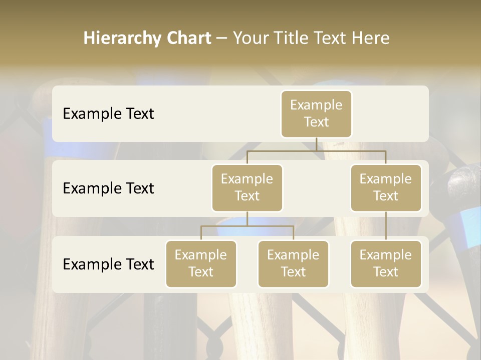 Baseball Bats Leaning Against A Batting Cage Fence. PowerPoint Template
