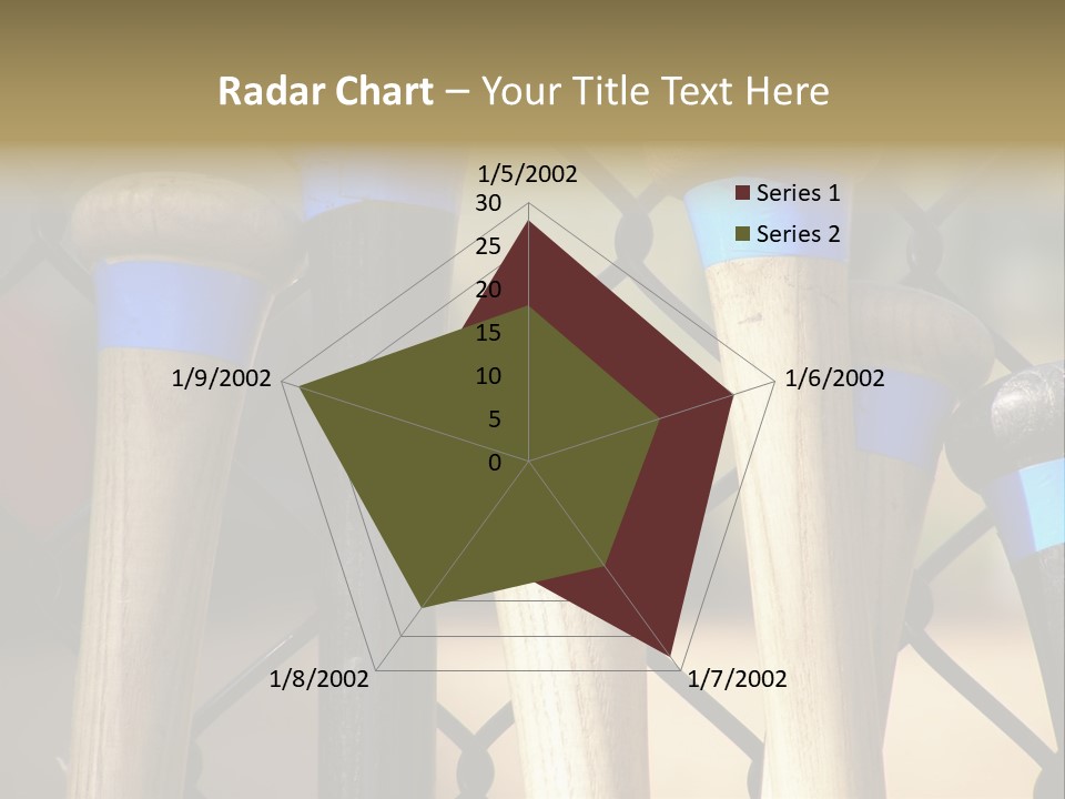 Baseball Bats Leaning Against A Batting Cage Fence. PowerPoint Template
