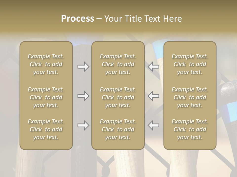 Baseball Bats Leaning Against A Batting Cage Fence. PowerPoint Template