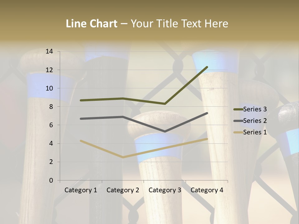 Baseball Bats Leaning Against A Batting Cage Fence. PowerPoint Template