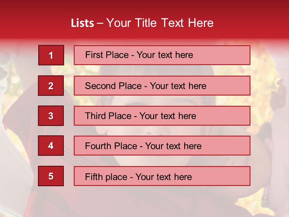 Four Smiling Children In Huddle On Autumn Day With Boy Prominent PowerPoint Template