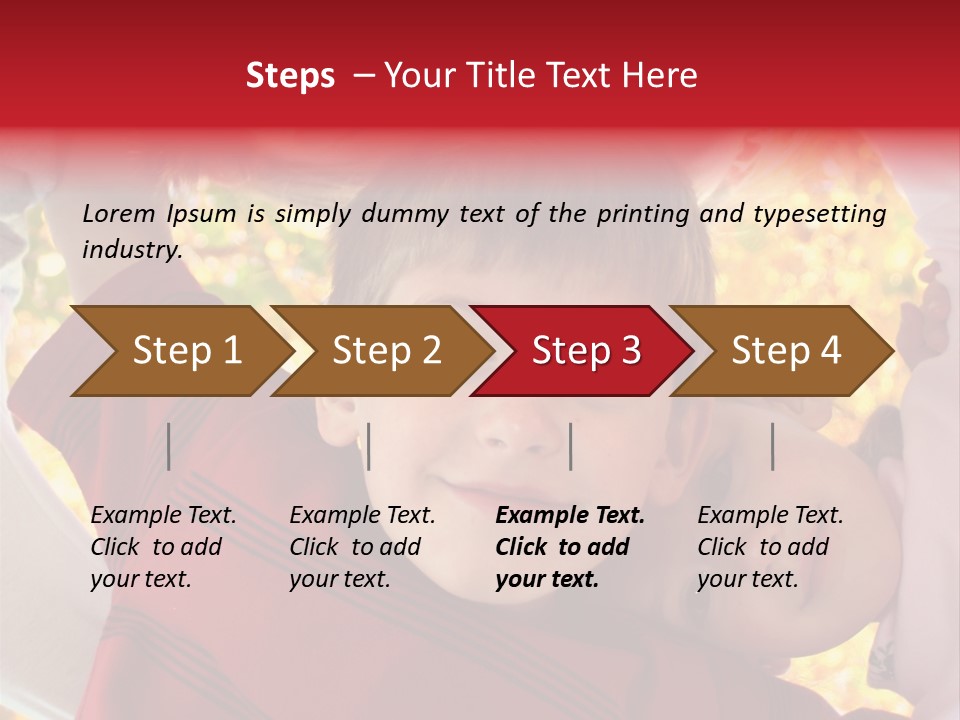Four Smiling Children In Huddle On Autumn Day With Boy Prominent PowerPoint Template